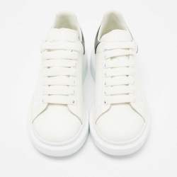 Pre Owned Alexander McQueen White/Black Leather Oversized Sneakers Size 41