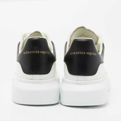 Pre Owned Alexander McQueen White/Black Leather Oversized Sneakers Size 41