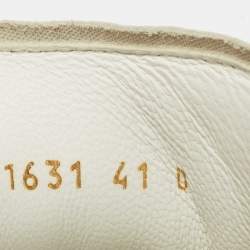 Pre Owned Alexander McQueen White/Black Leather Oversized Sneakers Size 41