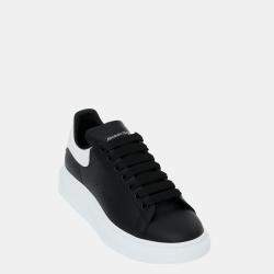 Alexander McQueen Black Leather Oversized Low Top Sneakers Size EU 42