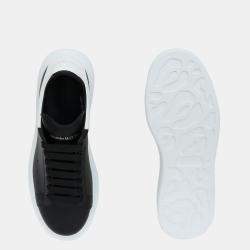 Alexander McQueen Black Leather Oversized Low Top Sneakers Size EU 42