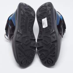 Pre Owned Alexander McQueen Black/Blue Suede and Leather Runner Sneakers Size 43