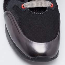 Pre Owned Alexander McQueen Black/Blue Suede and Leather Runner Sneakers Size 43