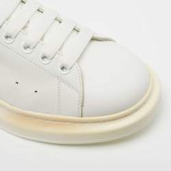 Pre Owned Alexander McQueen White Leather Oversized Sneakers Size 44