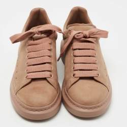 Pre Owned Alexander McQueen Light Brown Nubuck Leather Oversized Sneakers Size 40.5
