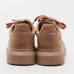Pre Owned Alexander McQueen Light Brown Nubuck Leather Oversized Sneakers Size 40.5