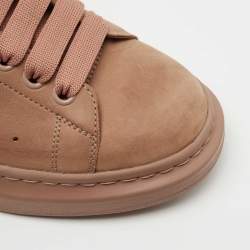 Pre Owned Alexander McQueen Light Brown Nubuck Leather Oversized Sneakers Size 40.5
