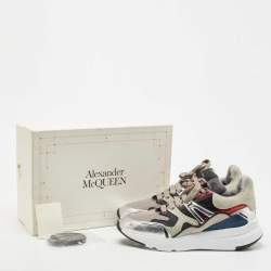 Pre Owned Alexander McQueen Multicolo Leather and Mesh Runner Sneakers Size 44