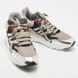 Pre Owned Alexander McQueen Multicolo Leather and Mesh Runner Sneakers Size 44