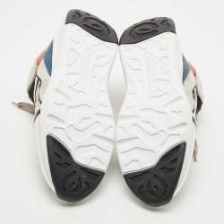 Pre Owned Alexander McQueen Multicolo Leather and Mesh Runner Sneakers Size 44