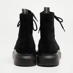 Alexander McQueen Black Suede High Top Sneakers Size 41