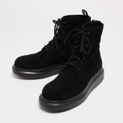 Alexander McQueen Black Suede High Top Sneakers Size 41
