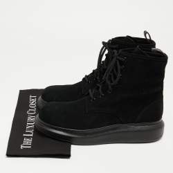 Alexander McQueen Black Suede High Top Sneakers Size 41
