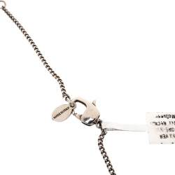 Pre Owned Alexander McQueen Raven And Skull Silver Tone Pendant Necklace