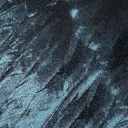 Pre Owned Alexander McQueen Blue & Black Feather Silk Jacquard Tie