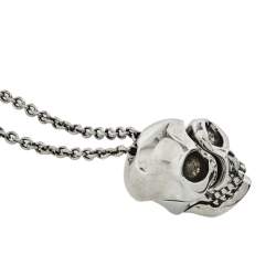 مملوكة مسبقًا Alexander McQueen Divided Skull Silver Tone Long Chain Necklace