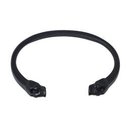 Alexander McQueen Twin Skull Motif Black Tone Open Cuff Bracelet