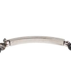 مملوكة مسبقًا سوار أليكساندر ماكوين دلاية جمجمة معدن فضي اللون وخرز عقيق