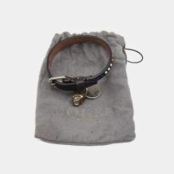 Pre Owned Alexander McQueen Skull Charm Beaded Leather Wrap Bracelet