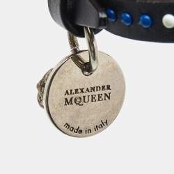 Pre Owned Alexander McQueen Skull Charm Beaded Leather Wrap Bracelet