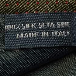 Pre Owned Alexander McQueen Green Skull Silk jacquard Tie