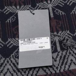 Alexander McQueen Navy Blue Patterned Wool Muffler 