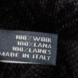 Alexander McQueen Navy Blue Patterned Wool Muffler 