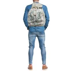 Alexander McQueen Multicolor Suede Skull Printed Backpack