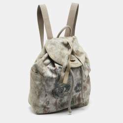 Alexander McQueen Multicolor Suede Skull Printed Backpack