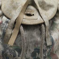 Alexander McQueen Multicolor Suede Skull Printed Backpack