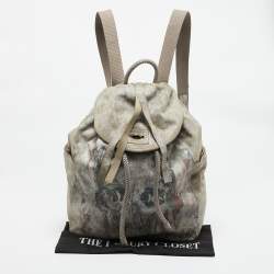 Alexander McQueen Multicolor Suede Skull Printed Backpack