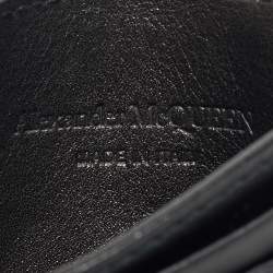 Pre Owned  Alexander Mcqueen Black Logo Print Leather Card Holder