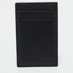 Pre Owned  Alexander Mcqueen Black Logo Print Leather Card Holder