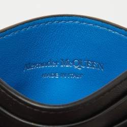 Pre Owned  Alexander Mcqueen Black Logo Print Leather Card Holder