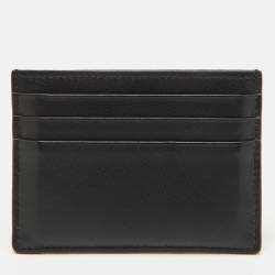 Pre Owned  Alexander Mcqueen Black Logo Print Leather Card Holder