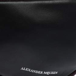 Pre Owned Alexander McQueen Black/Maroon Leather Mini Harness Zip Pouch