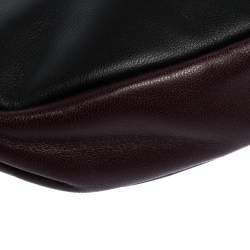 Pre Owned Alexander McQueen Black/Maroon Leather Mini Harness Zip Pouch