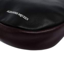 Pre Owned Alexander McQueen Black/Maroon Leather Mini Harness Zip Pouch