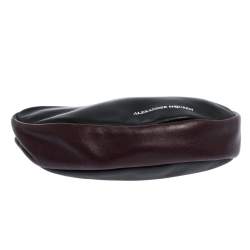 Pre Owned Alexander McQueen Black/Maroon Leather Mini Harness Zip Pouch