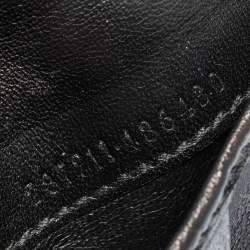 Pre Owned Alexander McQueen Black Leather Rib Cage Bifold Card Holder