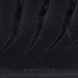 Pre Owned Alexander McQueen Black Leather Rib Cage Bifold Card Holder