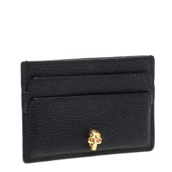  Alexander Mcqueen Black Leather Skull Card Holder