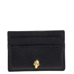  Alexander Mcqueen Black Leather Skull Card Holder