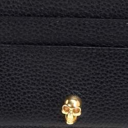  Alexander Mcqueen Black Leather Skull Card Holder