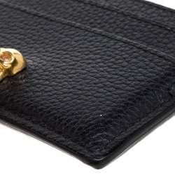  Alexander Mcqueen Black Leather Skull Card Holder