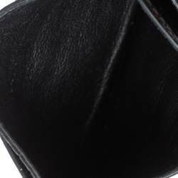 Alexander McQueen Black Crocodile Embossed Leather Skull Card Holder