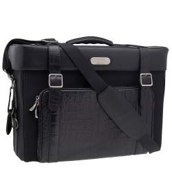 Samsonite Black Label Alexander McQueen Leather And Canvas Boarding Bag