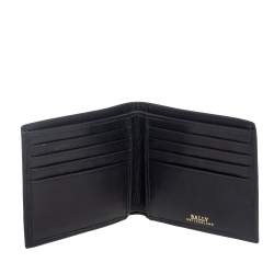Bally Black Leather and Canvas Bifold Wallet 