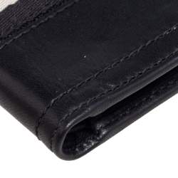 Bally Black Leather and Canvas Bifold Wallet 