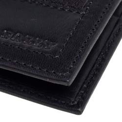 Bally Black Leather and Canvas Bifold Wallet 